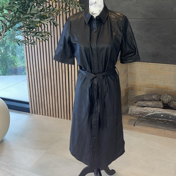 Calvin Klein Faux Leather dress - Picture 4 of 5